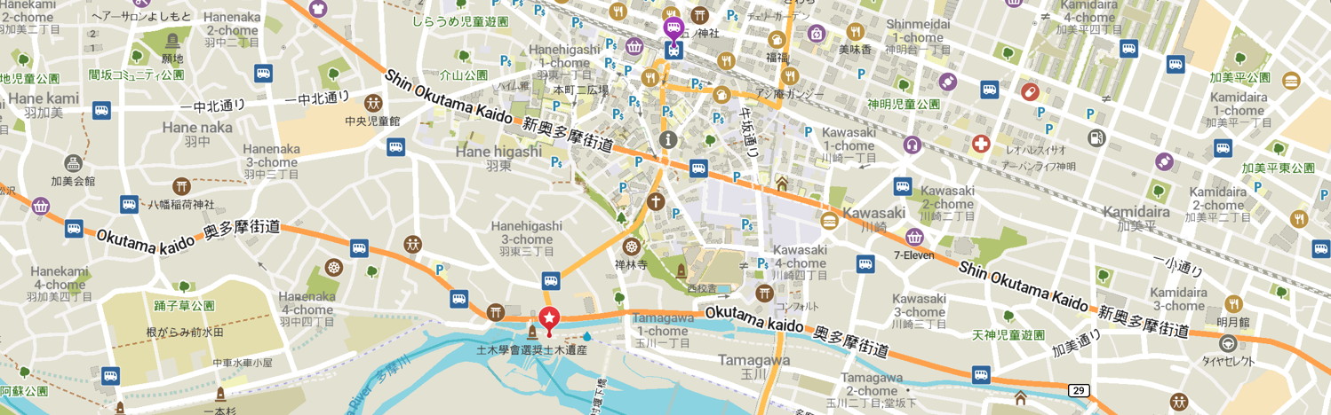 Map of part of Hamura