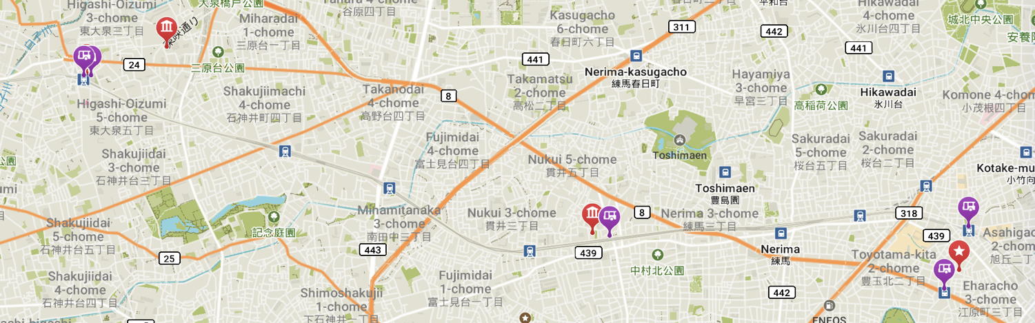 Map of Nerima Ku