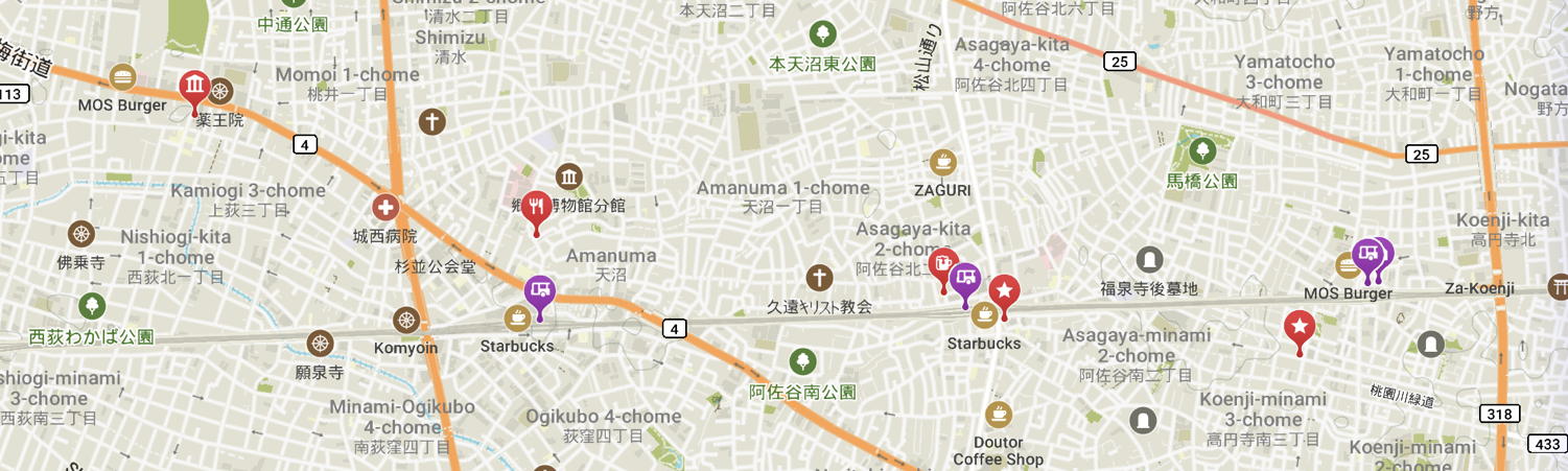 Map of part of Suginami-ku