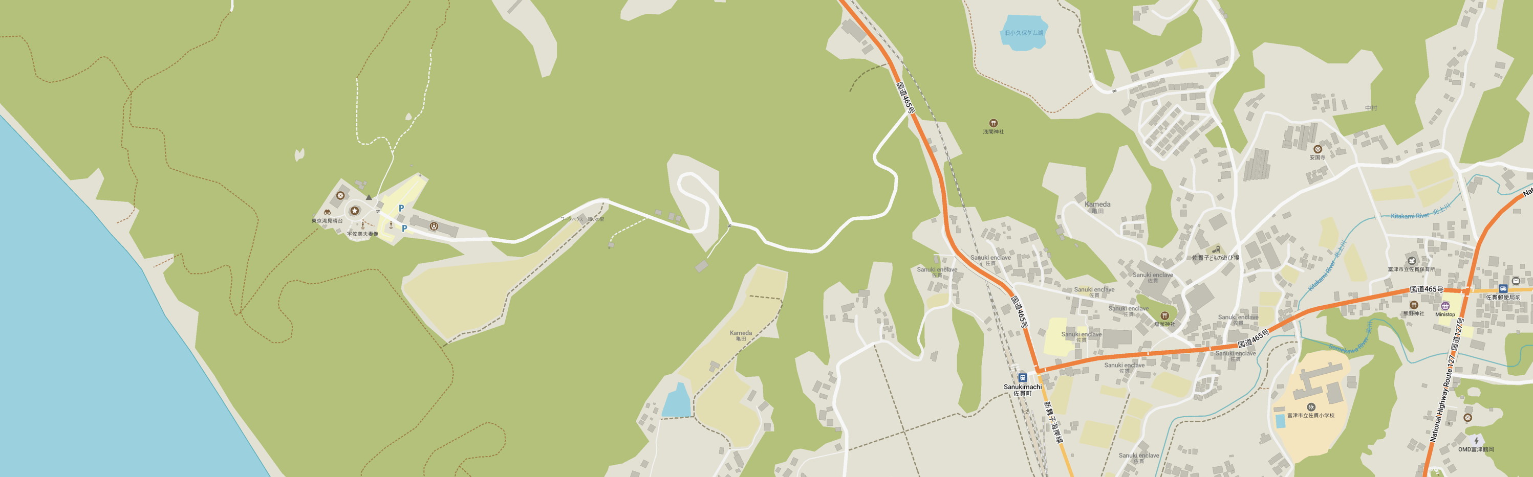 A detail of a map of Futtsu Shi