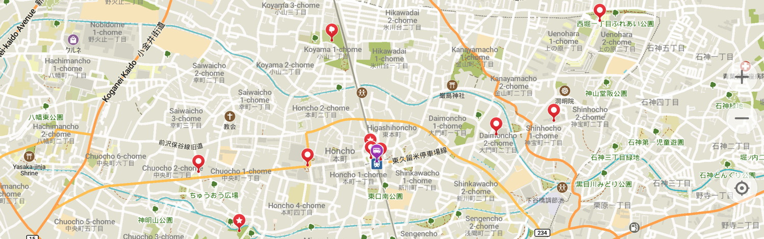 Map detail of Higashikurume