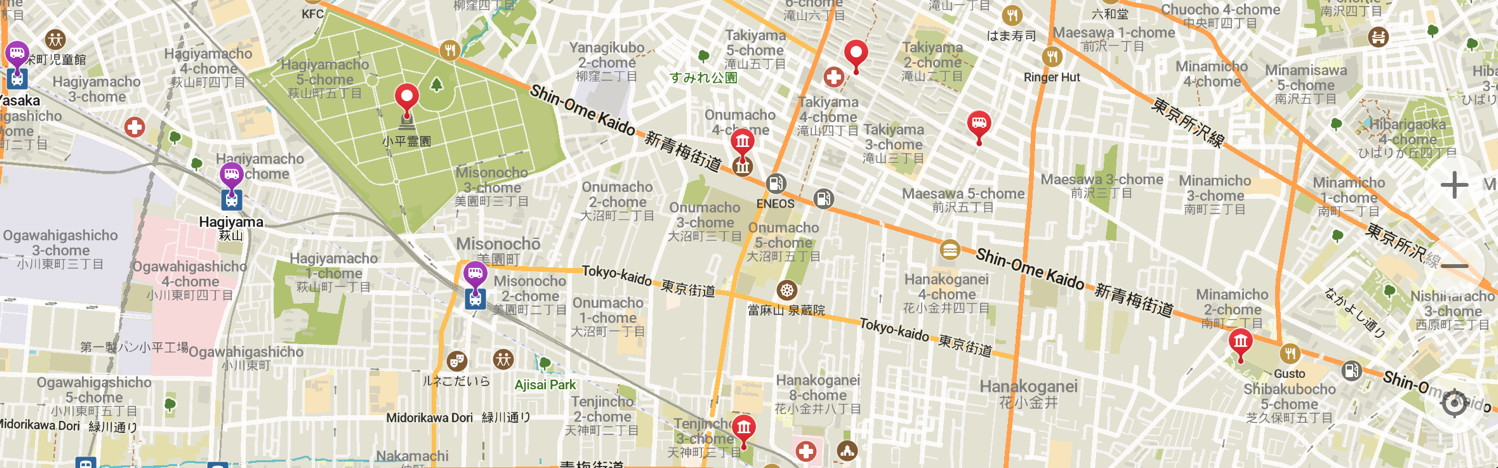 Detail of map of Kodaira
