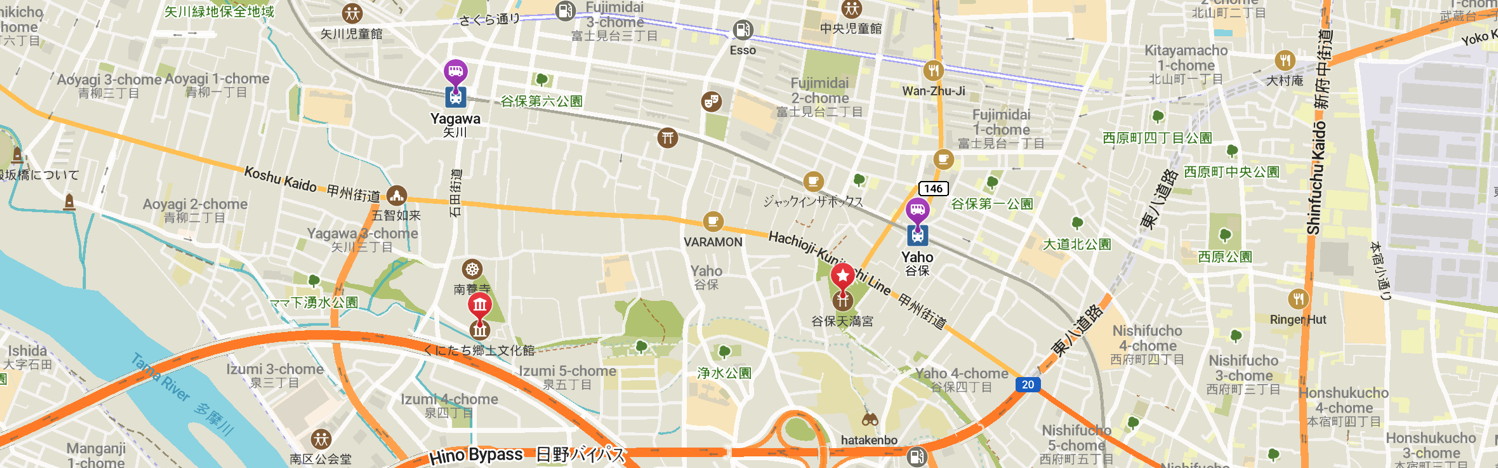 Detail of a map of Kunitachi.