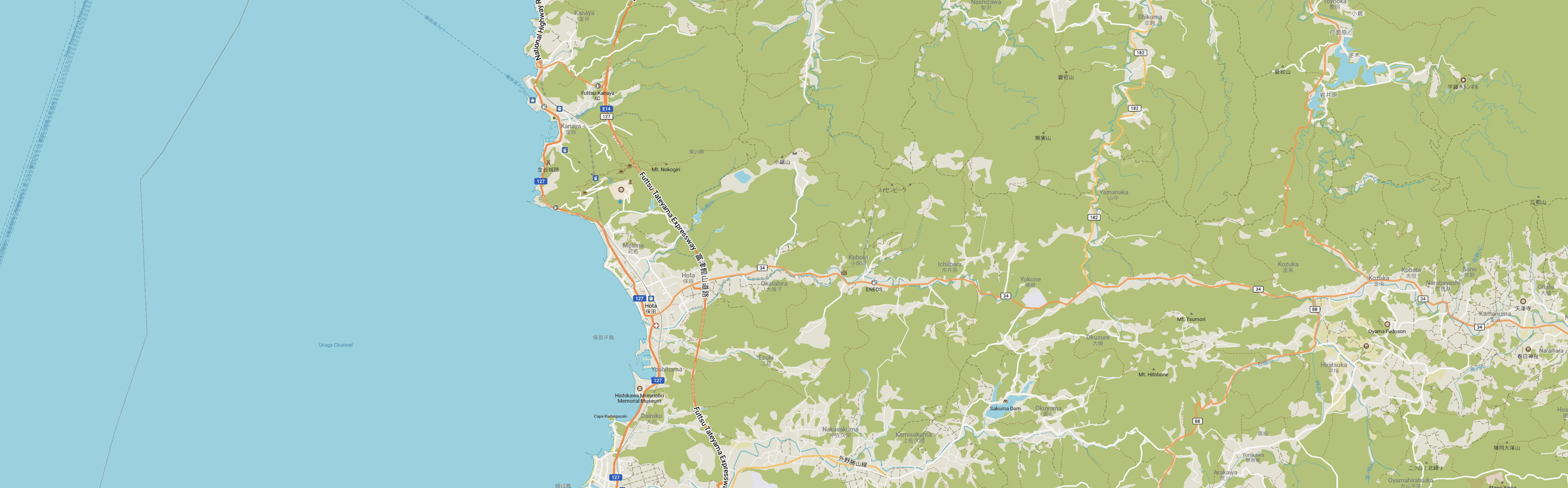 A detail of a map of Kyonan Machi.