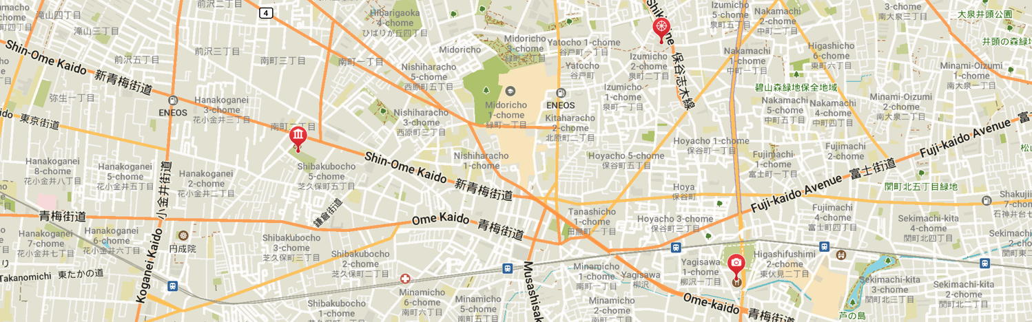 A map of part of Nishitokyoshi