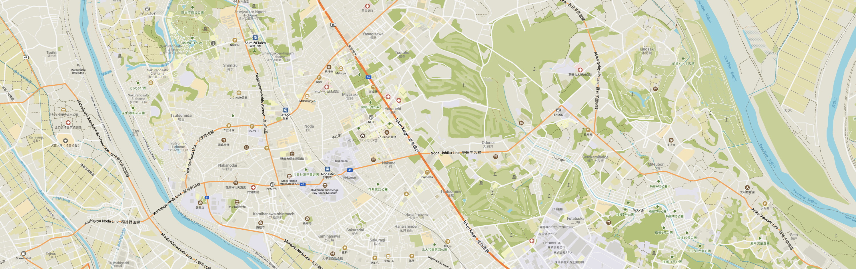 Detail of a map of Noda Shi.
