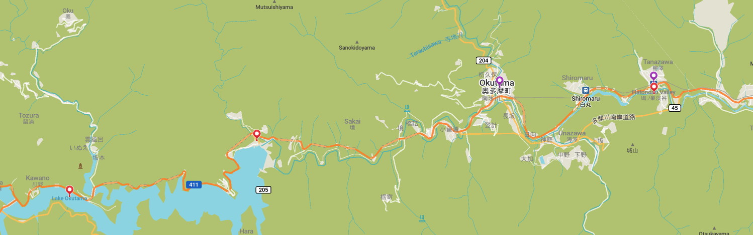 Detail of map of Okutama