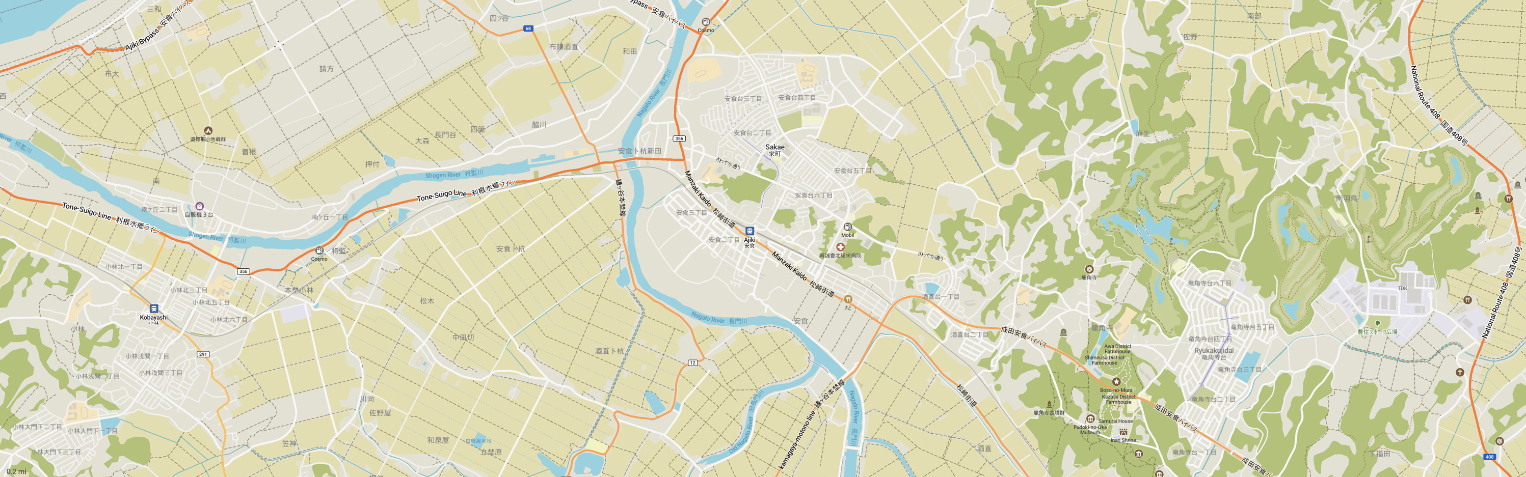A portion of a map of Sakae Machi.
