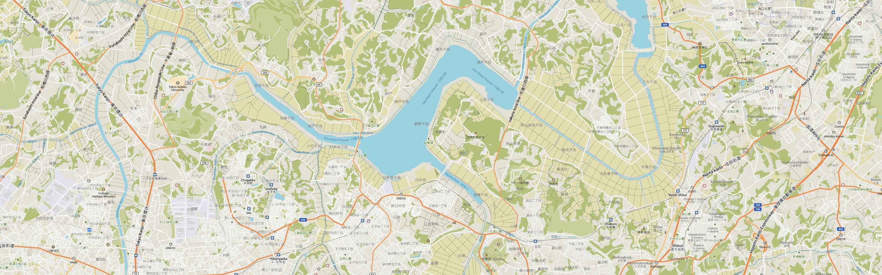 A detail of a map of Sakura city