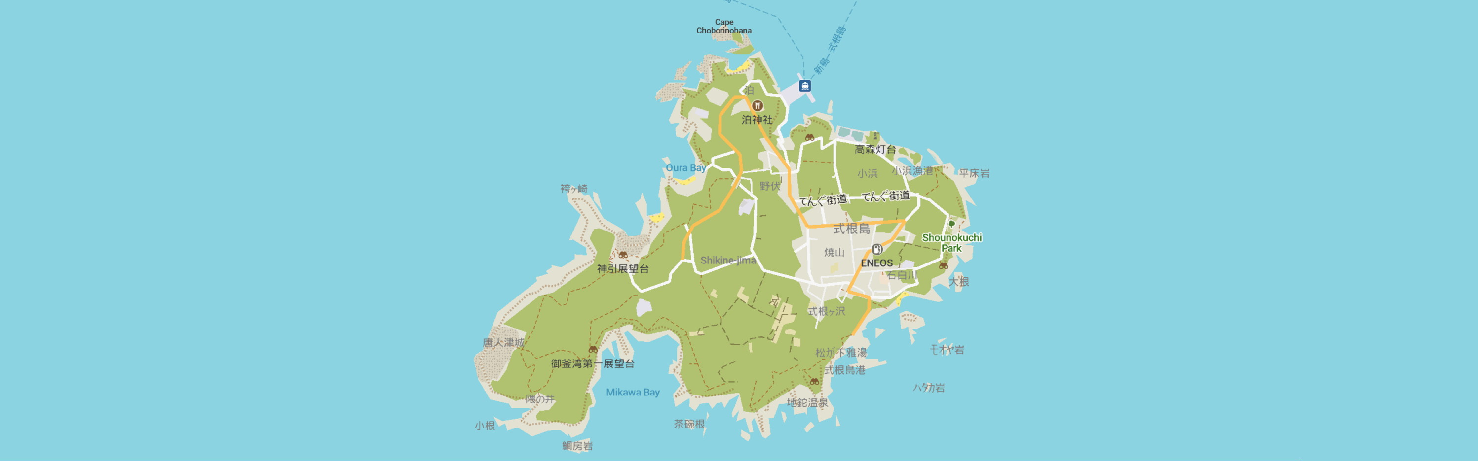 A map of Shikinejima.