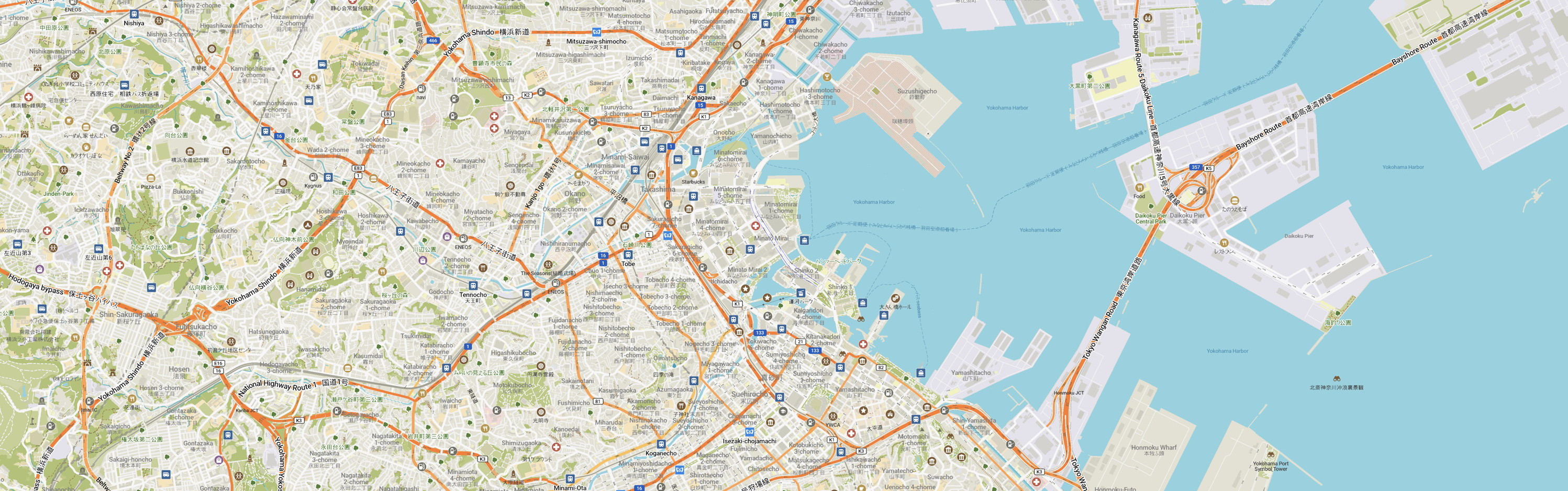 Map of part of Yokohama
