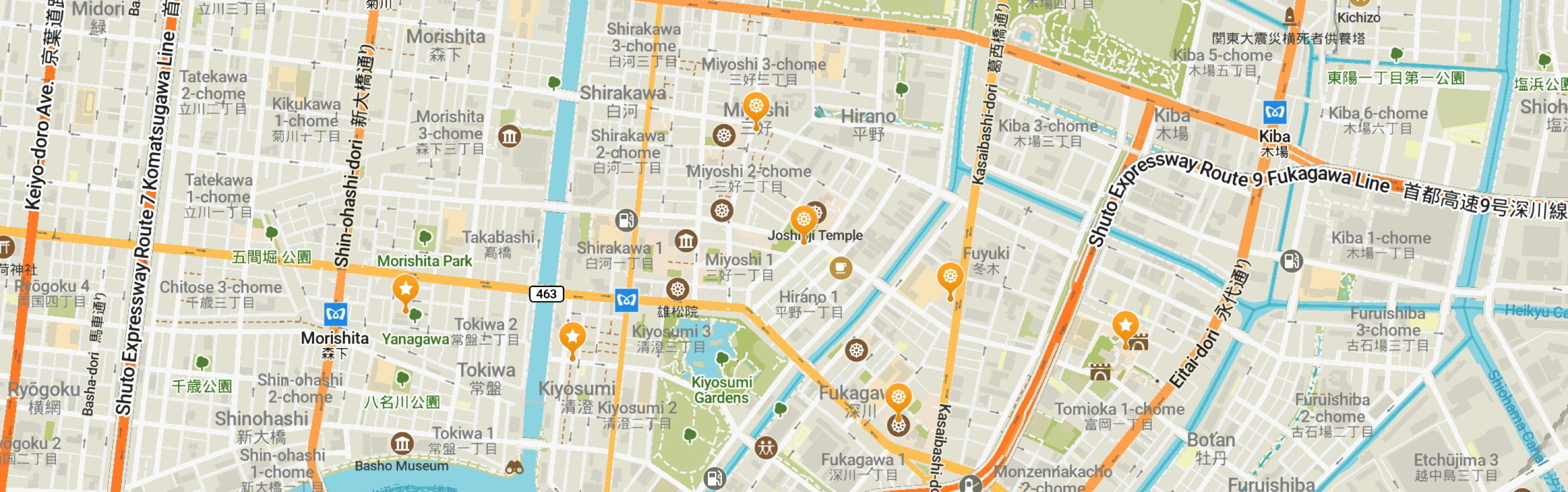 Map of Zoshigaya seven lucky gods pilgrimage area